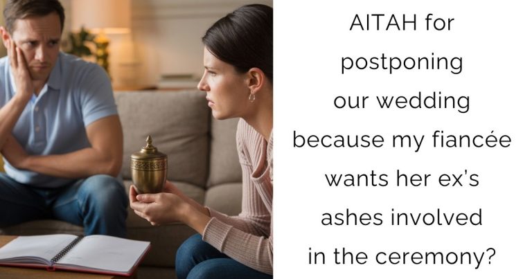 AITAH for postponing our wedding because my fiancée wants her ex’s ashes involved in the ceremony?