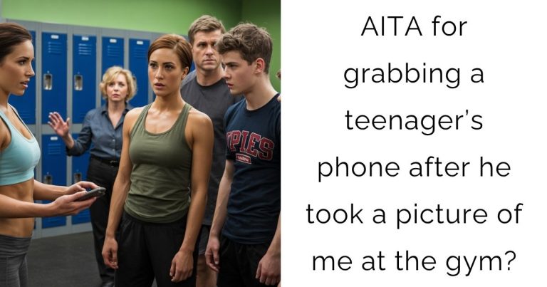 AITA for grabbing a teenager’s phone after he took a picture of me at the gym?