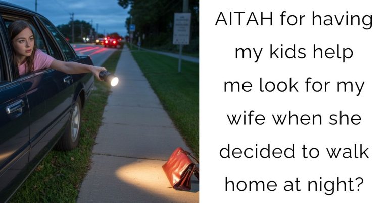 AITAH for having my kids help me look for my wife when she decided to walk home at night?