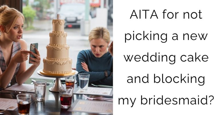 AITA for not picking a new wedding cake and blocking my bridesmaid?