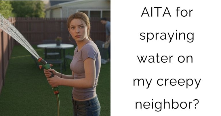 AITA for spraying water on my creepy neighbor?