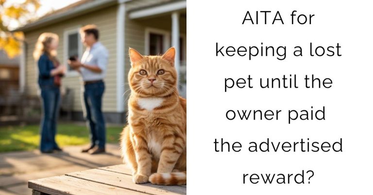 AITA for keeping a lost pet until the owner paid the advertised reward?