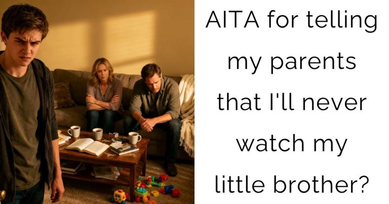 AITA for telling my parents that I’ll never watch my little brother?