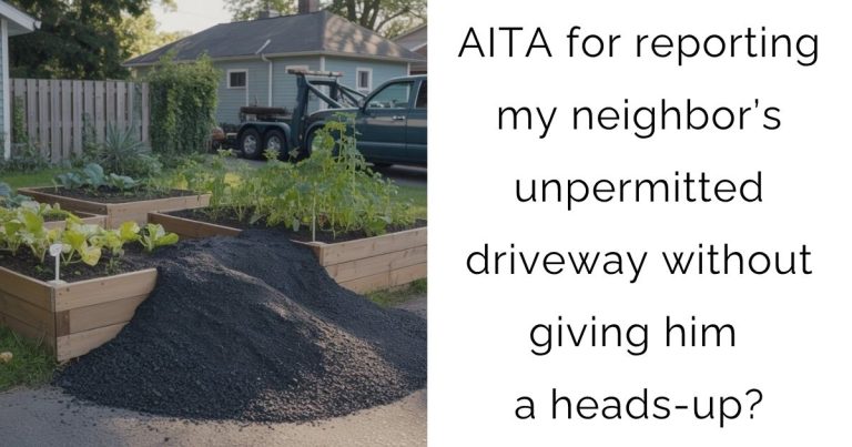 AITA for reporting my neighbor’s unpermitted driveway without giving him a heads-up?
