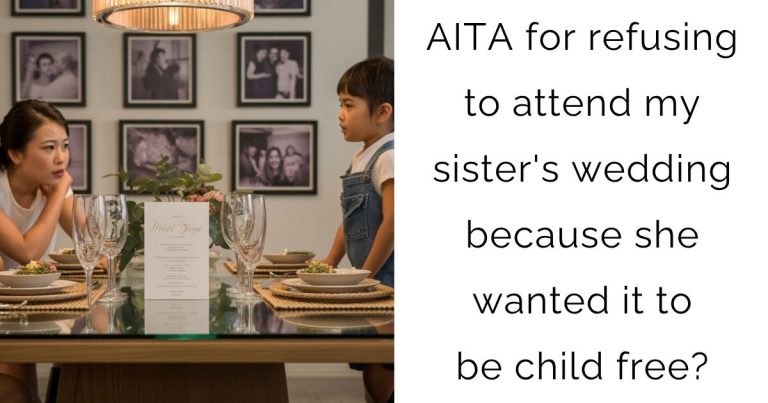 AITA for refusing to attend my sister’s wedding because she wanted it to be child free?