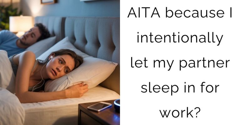AITA because I intentionally let my partner sleep in for work?