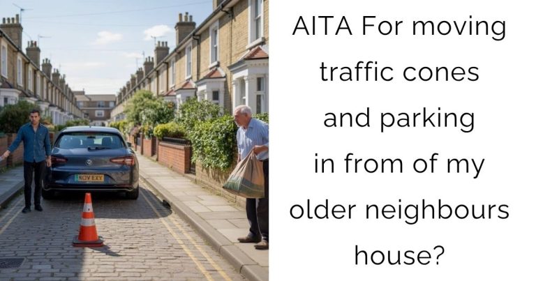 AITA For moving traffic cones and parking in from of my older neighbours house?