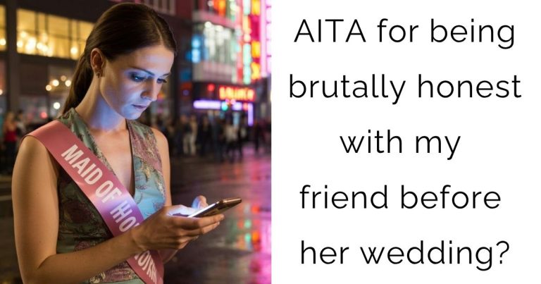 AITA for being brutally honest with my friend before her wedding?