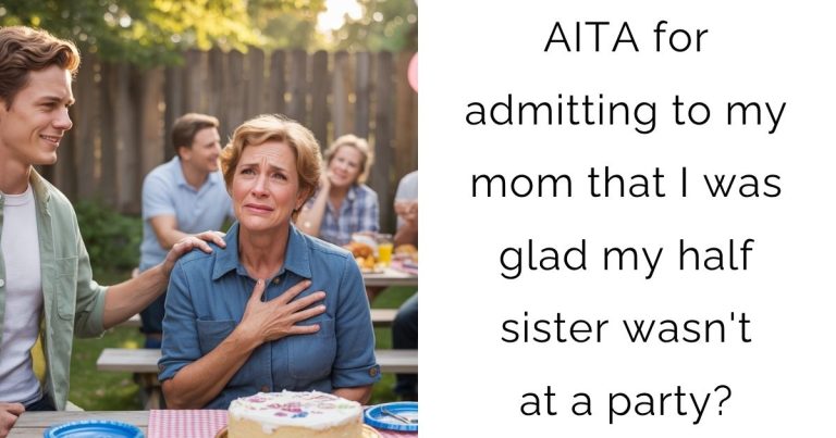 AITA for admitting to my mom that I was glad my half sister wasn’t at a party?