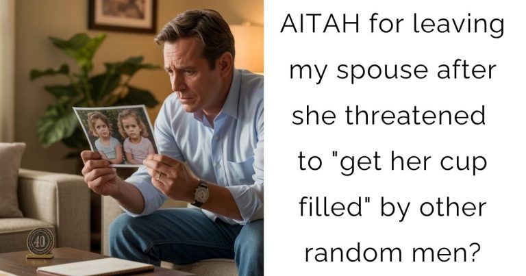 AITAH for leaving my spouse after she threatened to “get her cup filled” by other random men?