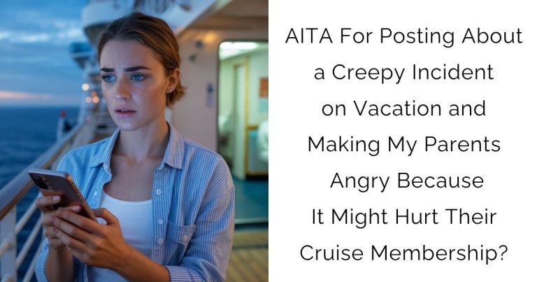 AITA For Posting About a Creepy Incident on Vacation and Making My Parents Angry Because It Might Hurt Their Cruise Membership?
