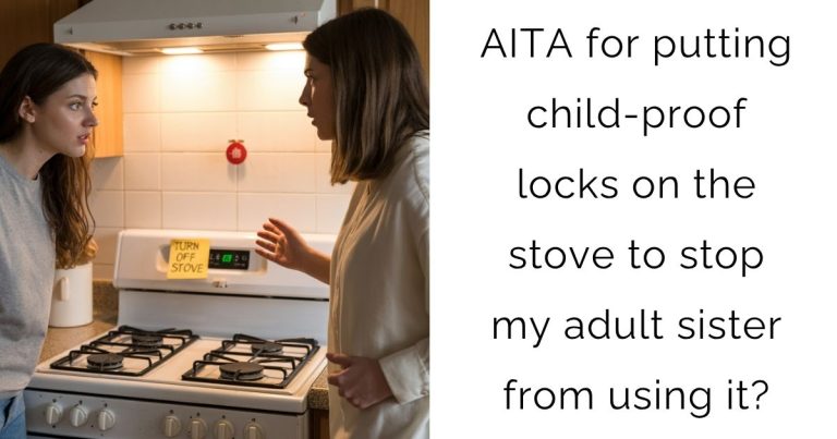 AITA for putting child-proof locks on the stove to stop my adult sister from using it?