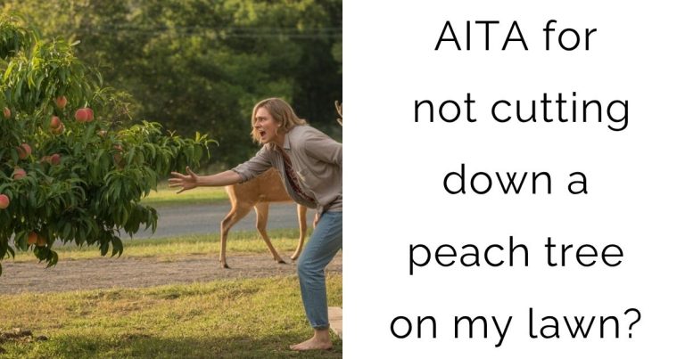 AITA for not cutting down a peach tree on my lawn?