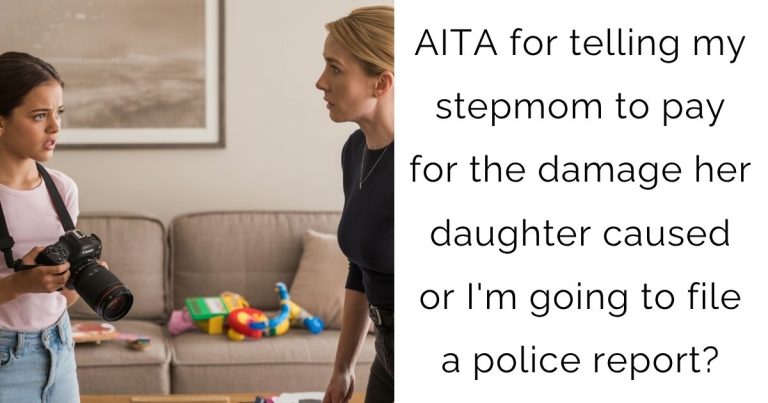 AITA for telling my stepmom to pay for the damage her daughter caused or I’m going to file a police report?