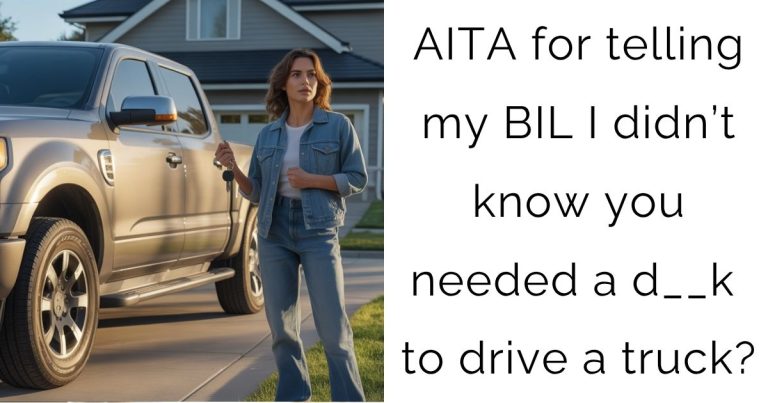 AITA for telling my BIL I didn’t know you needed a d__k to drive a truck?