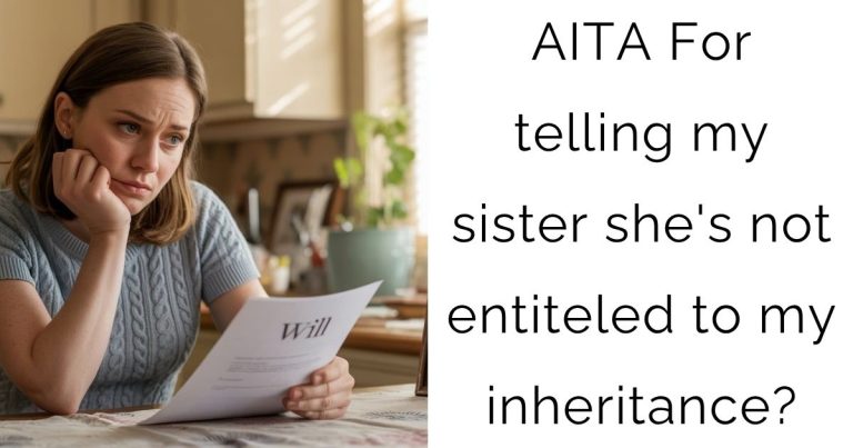 AITA For telling my sister she’s not entiteled to my inheritance?