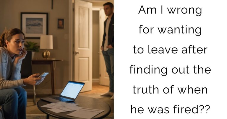 Am I wrong for wanting to leave after finding out the truth of when he was fired??