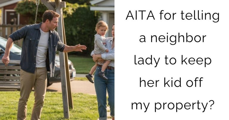 AITA for telling a neighbor lady to keep her kid off my property?