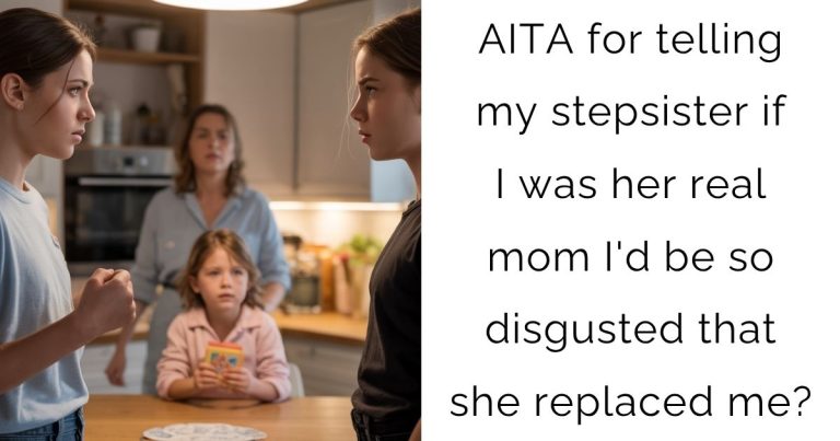 AITA for telling my stepsister if I was her real mom I’d be so disgusted that she replaced me?