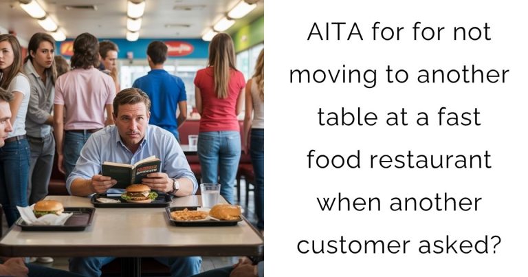 AITA for for not moving to another table at a fast food restaurant when another customer asked?