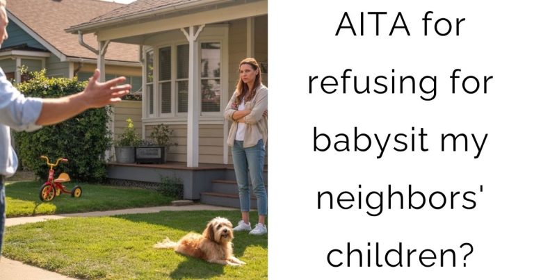 AITA for refusing for babysit my neighbors’ children?