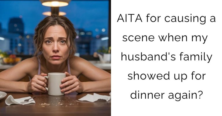 AITA for causing a scene when my husband’s family showed up for dinner again?
