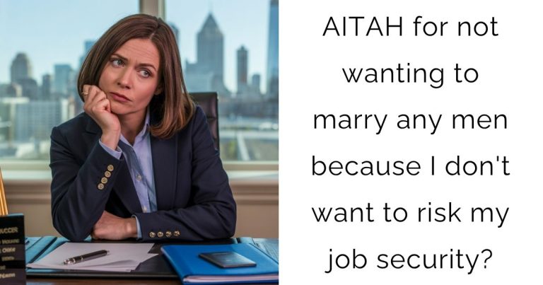 AITAH for not wanting to marry any men because I don’t want to risk my job security?