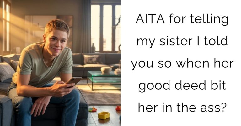 AITA for telling my sister I told you so when her good deed bit her in the ass?