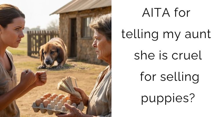AITA for telling my aunt she is cruel for selling puppies?