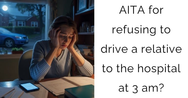 AITA for refusing to drive a relative to the hospital at 3 am?