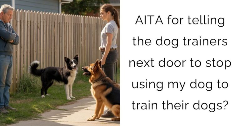 AITA for telling the dog trainers next door to stop using my dog to train their dogs?