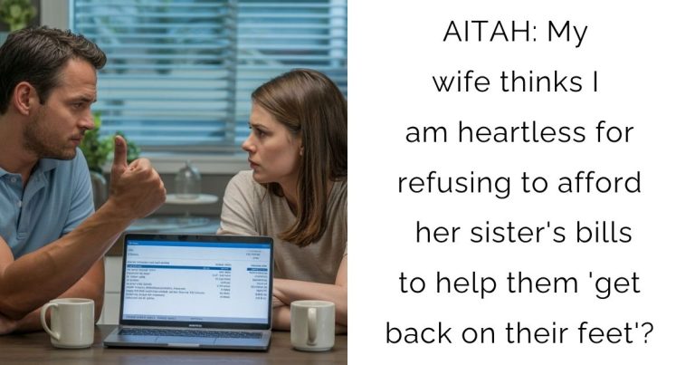 AITAH: My wife thinks I am heartless for refusing to afford her sister’s bills to help them ‘get back on their feet’?