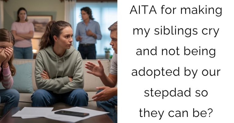 AITA for making my siblings cry and not being adopted by our stepdad so they can be?