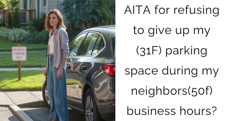 AITA for refusing to give up my (31F) parking space during my neighbors(50f) business hours?