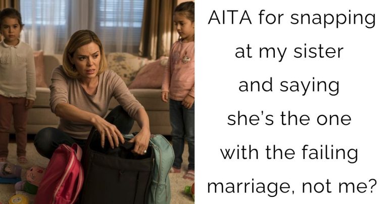 AITA for snapping at my sister and saying she’s the one with the failing marriage, not me?