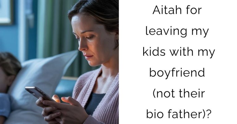 Aitah for leaving my kids with my boyfriend (not their bio father)?