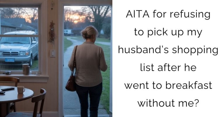 AITA for refusing to pick up my husband’s shopping list after he went to breakfast without me?