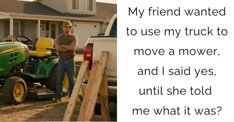 My friend wanted to use my truck to move a mower, and I said yes, until she told me what it was?