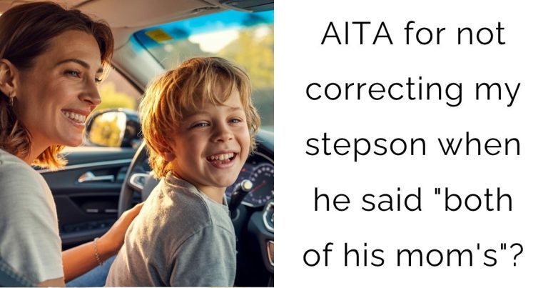 AITA for not correcting my stepson when he said “both of his mom’s”?