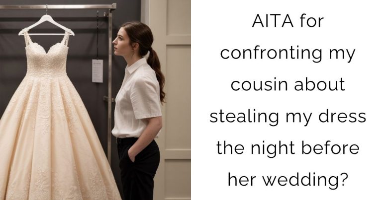 AITA for confronting my cousin about stealing my dress the night before her wedding?