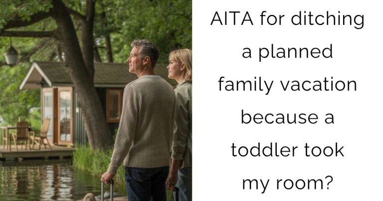 AITA for ditching a planned family vacation because a toddler took my room?