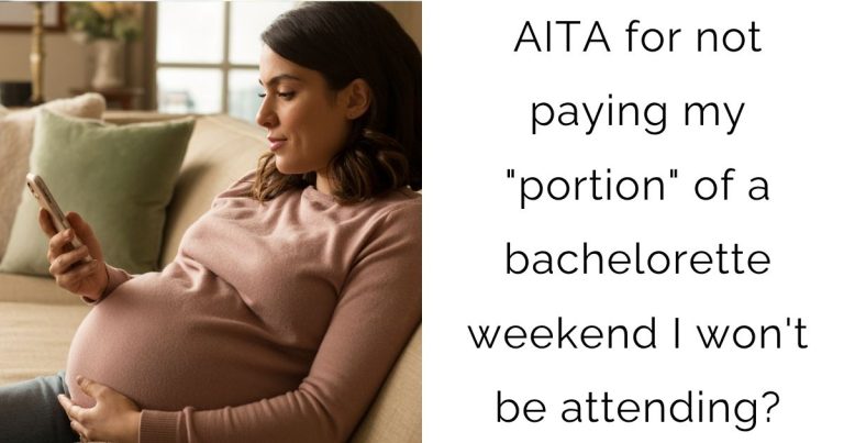 AITA for not paying my “portion” of a bachelorette weekend I won’t be attending?