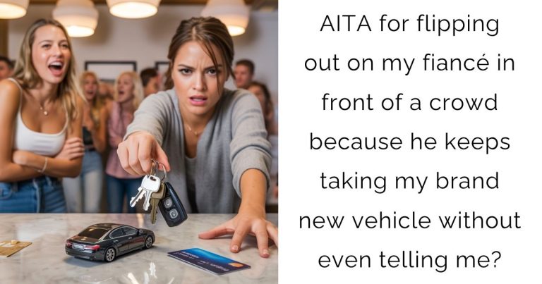 AITA for flipping out on my fiancé in front of a crowd because he keeps taking my brand new vehicle without even telling me?
