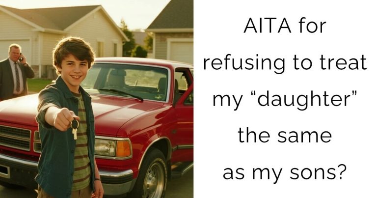 AITA for refusing to treat my “daughter” the same as my sons?