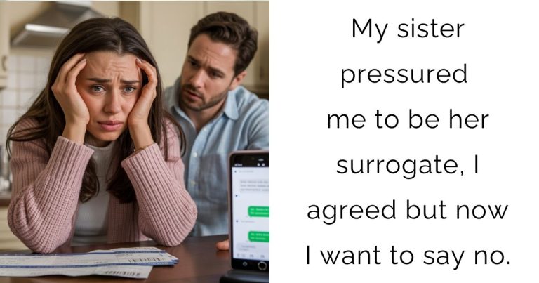 My sister pressured me to be her surrogate, I agreed but now I want to say no.