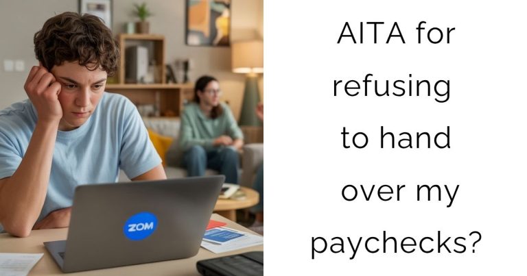 AITA for refusing to hand over my paychecks?