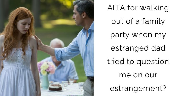 AITA for walking out of a family party when my estranged dad tried to question me on our estrangement?