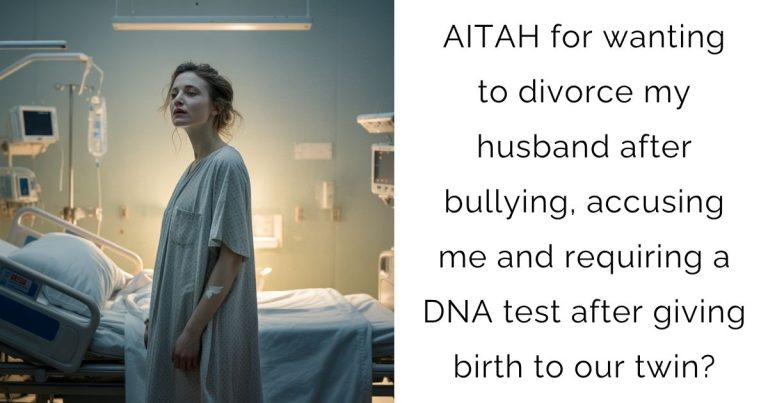 AITAH for wanting to divorce my husband after bullying, accusing me and requiring a DNA test after giving birth to our twin?