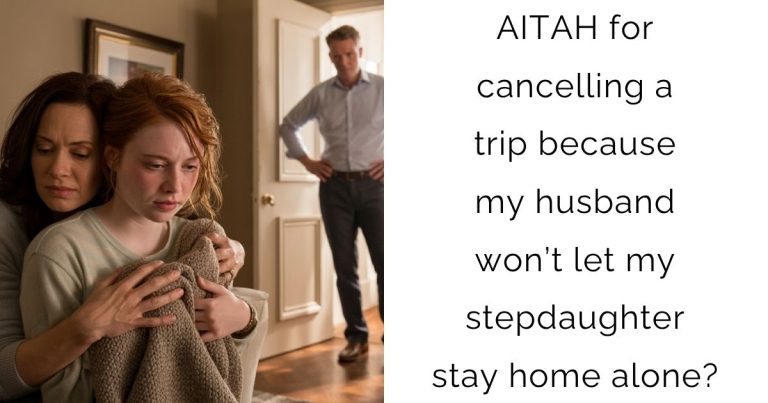 AITAH for cancelling a trip because my husband won’t let my stepdaughter stay home alone?