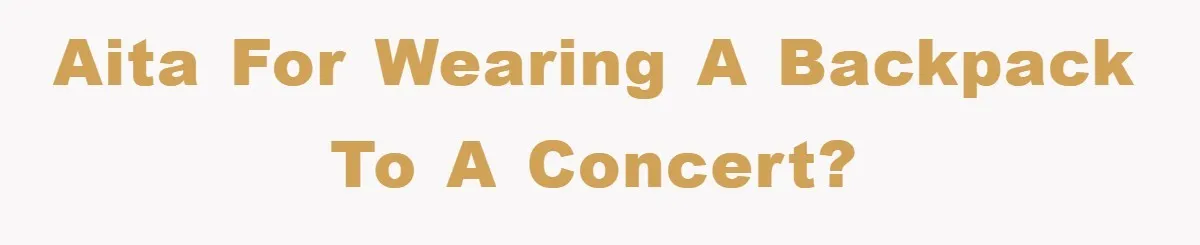 AITA for wearing a backpack to a concert?